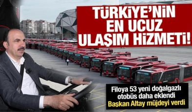 Başkan Altay: Otobüs filomuzu 53 yeni doğalgazlı otobüsle daha da güçlendirdik