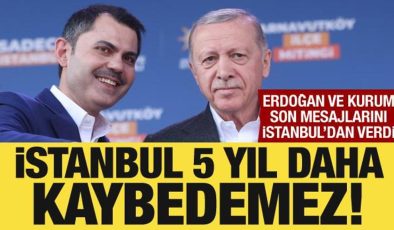 Cumhurbaşkanı Erdoğan ve Murat Kurum, son mesajlarını İstanbul’dan verdi